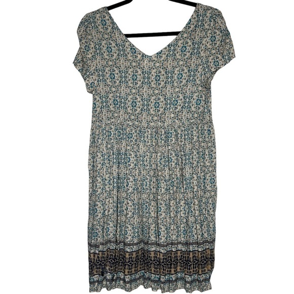 Mittoshop button front Blue Floral Dress small - Picture 3 of 7